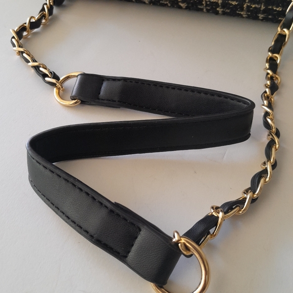 Badgley Mischka Boucle Tweed Shoulder Bag with Braided Chain - Picture 9 of 14